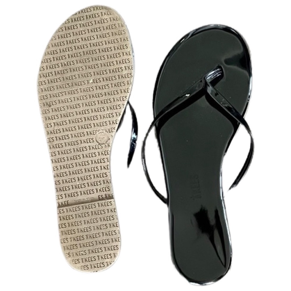 Tkees black patent flip flop